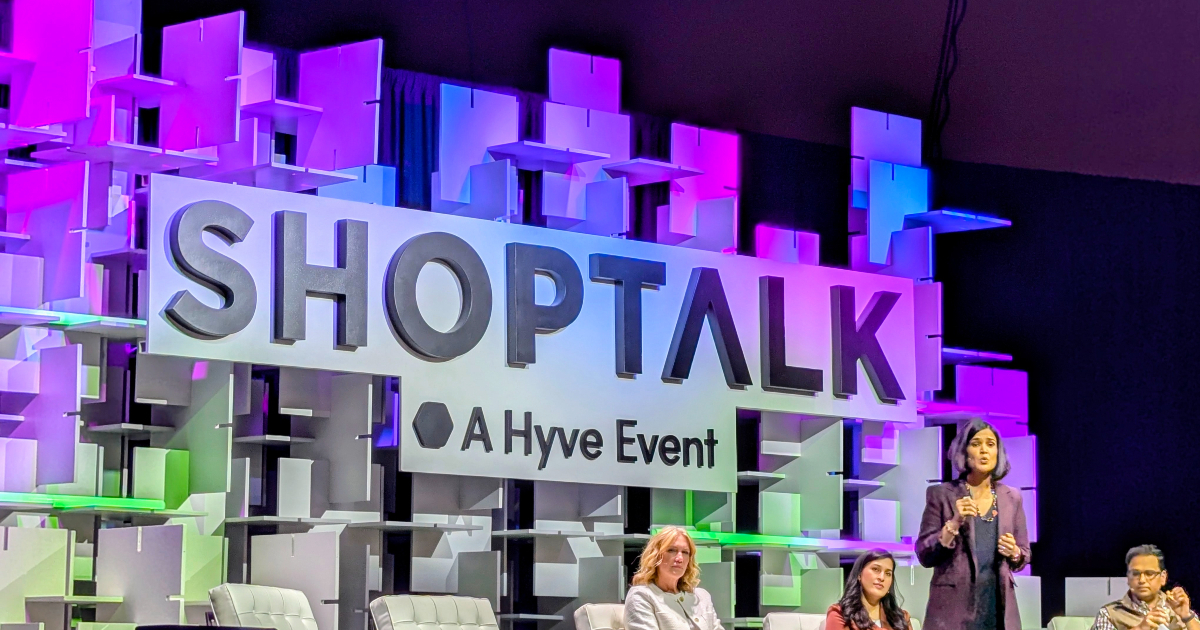 Misbah Uraizee, Co-Founder & CEO of Nectar Social; Keri McGhee, Chief Marketing Officer of Attentive; Mansi Jain, Chief Operating Officer of Glance; and Anisa Kumar, CEO of Narvar — speaking on agentic AI in retail at Shoptalk Spring 2026.